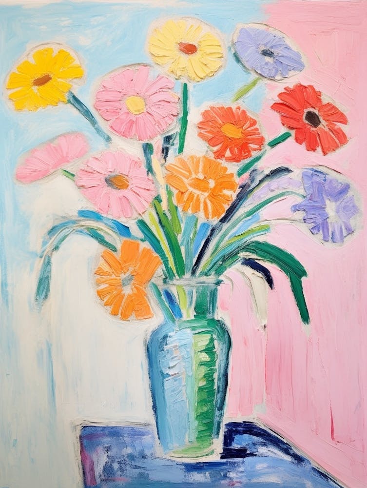 Peinture de Fleur Style Fauviste Gerbera 3