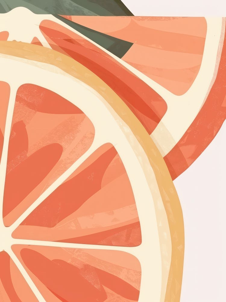 Grapefruits Close Up Illustration 3