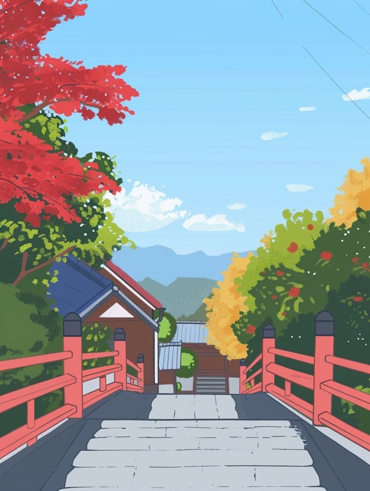 Takayama Japan 1 Colourful Illustration