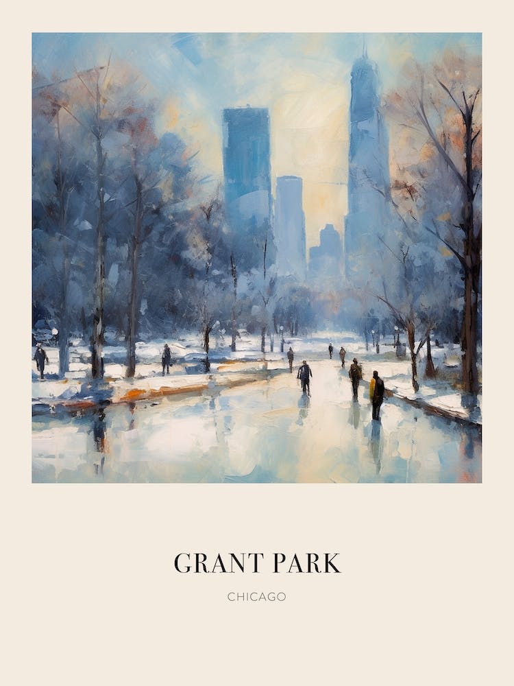 Grant Park Chicago United States 4 Vintage Cezanne Inspired Poster