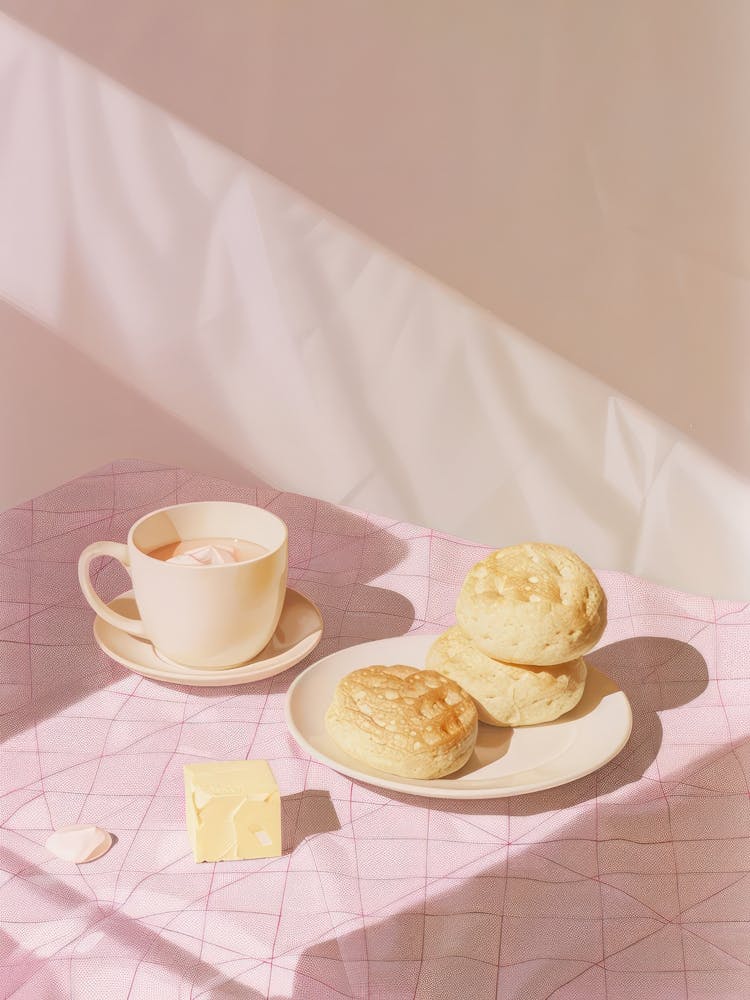 Pink Breakfast Food Crumpets 4