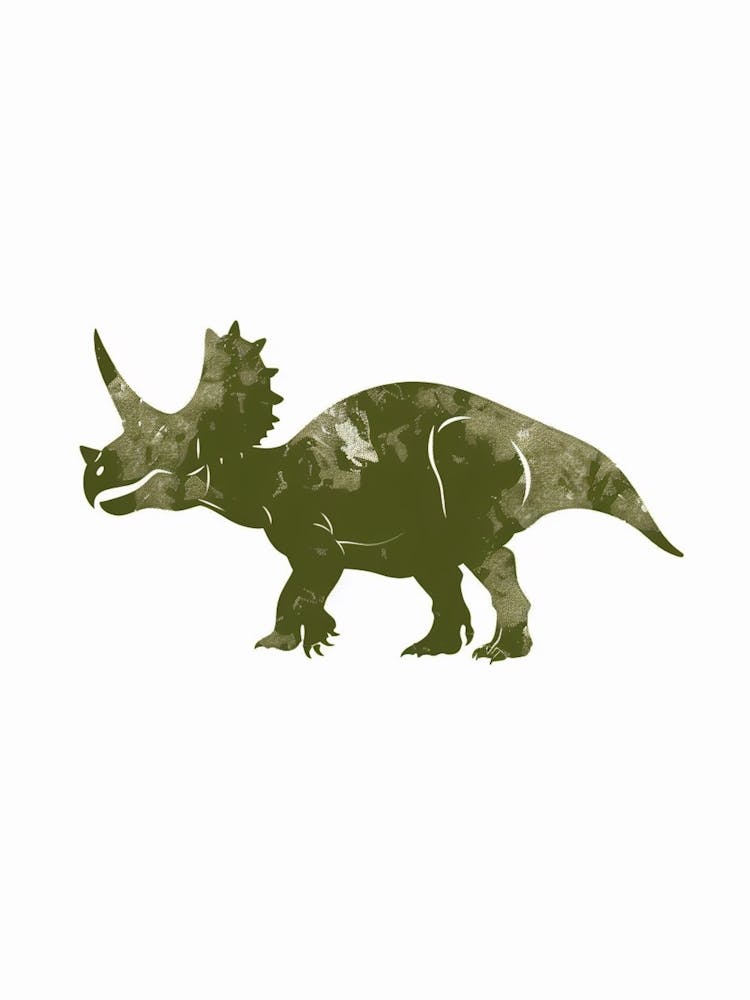 Khaki Green Triceratops 2