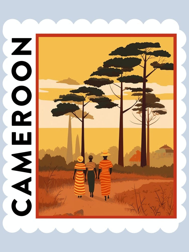 Cameroon 2 Travel Stamp Poster