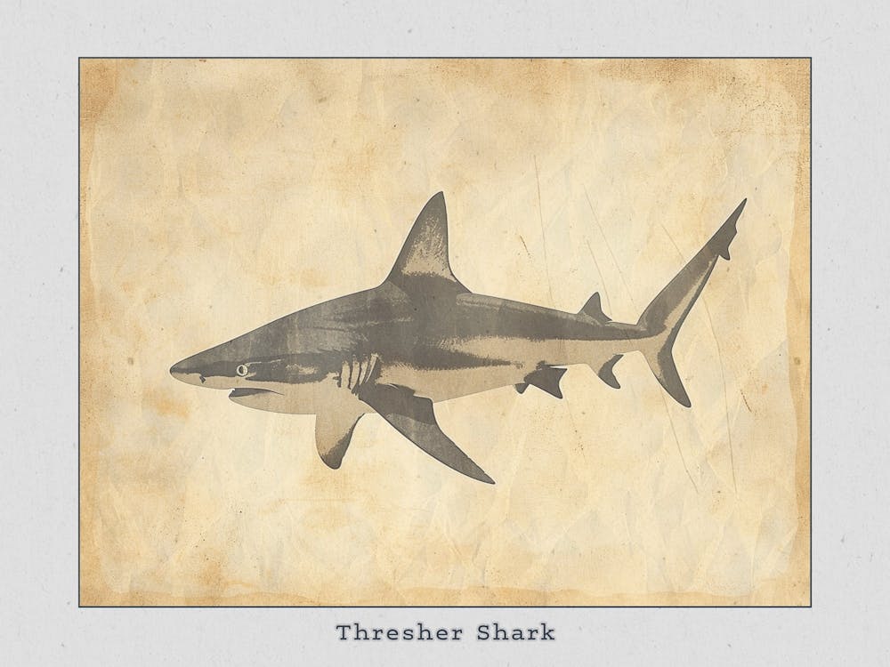 Thresher Shark Silhouette 7 Poster