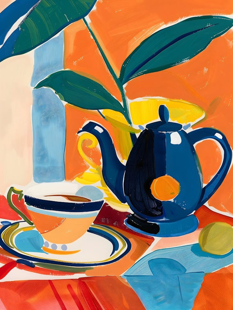 Matisse Inspired, Teapot, Fauvism Style 1