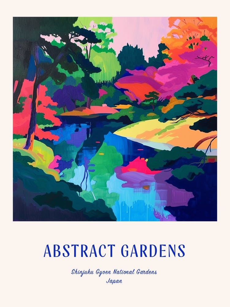 Colourful Gardens Shinjuku Gyoen National Gardens Japan 3 Blue Poster