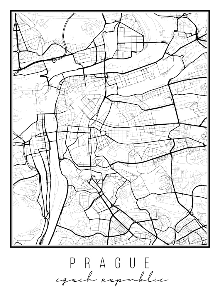 Prague Czech Republic Street Map