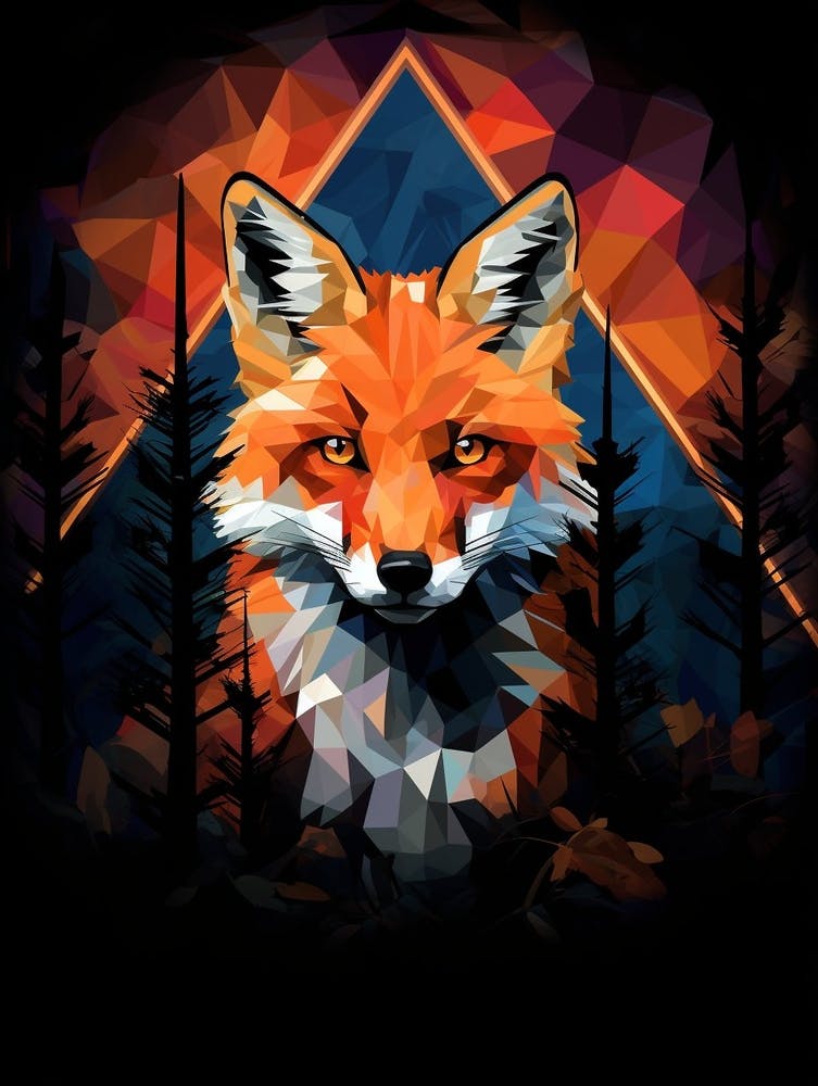 Fox Abstract Pop Art 4