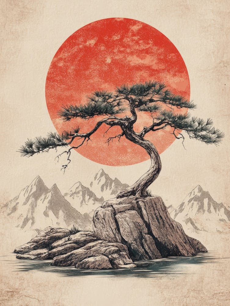 Pine Tree On A Rock