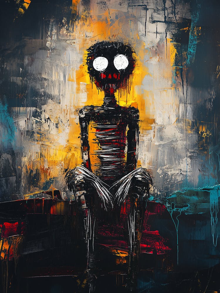 Haunted Silence – Expressive Abstract Figure Art Poster