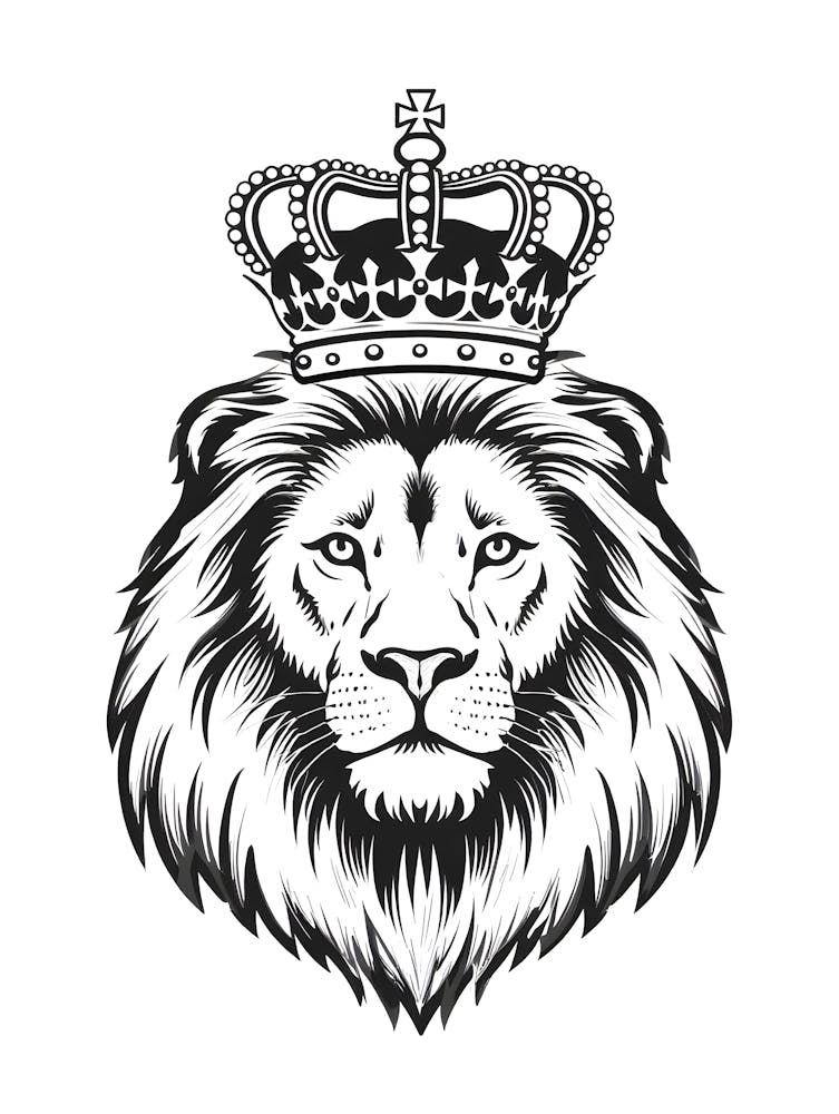 Lion Head With Crown