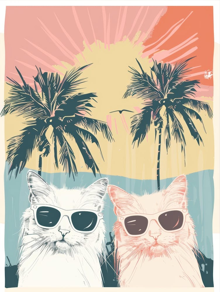 Zwei Katzen mit Sonnenbrillen 9