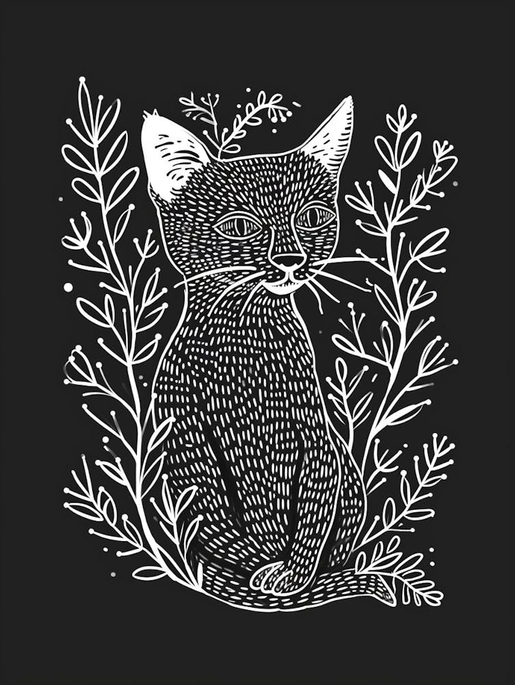 Cheetoh Cat Minimalist Illustration 4