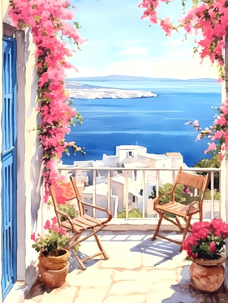 Mediterranean Balcony Painting