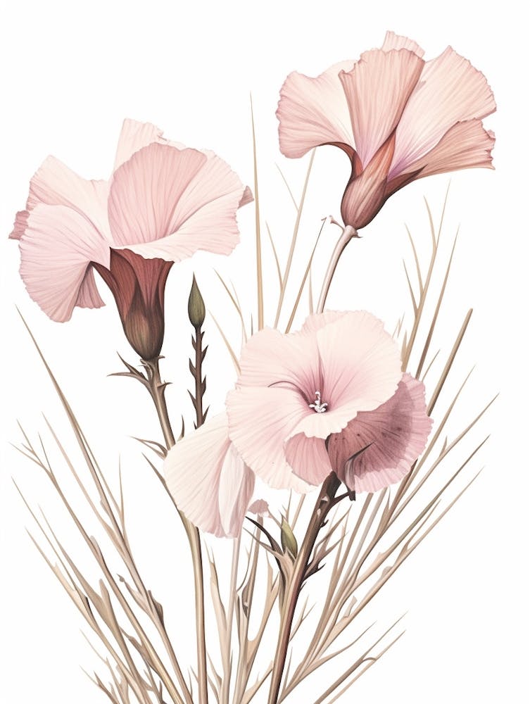 Floral Illustration Flax Flower 1