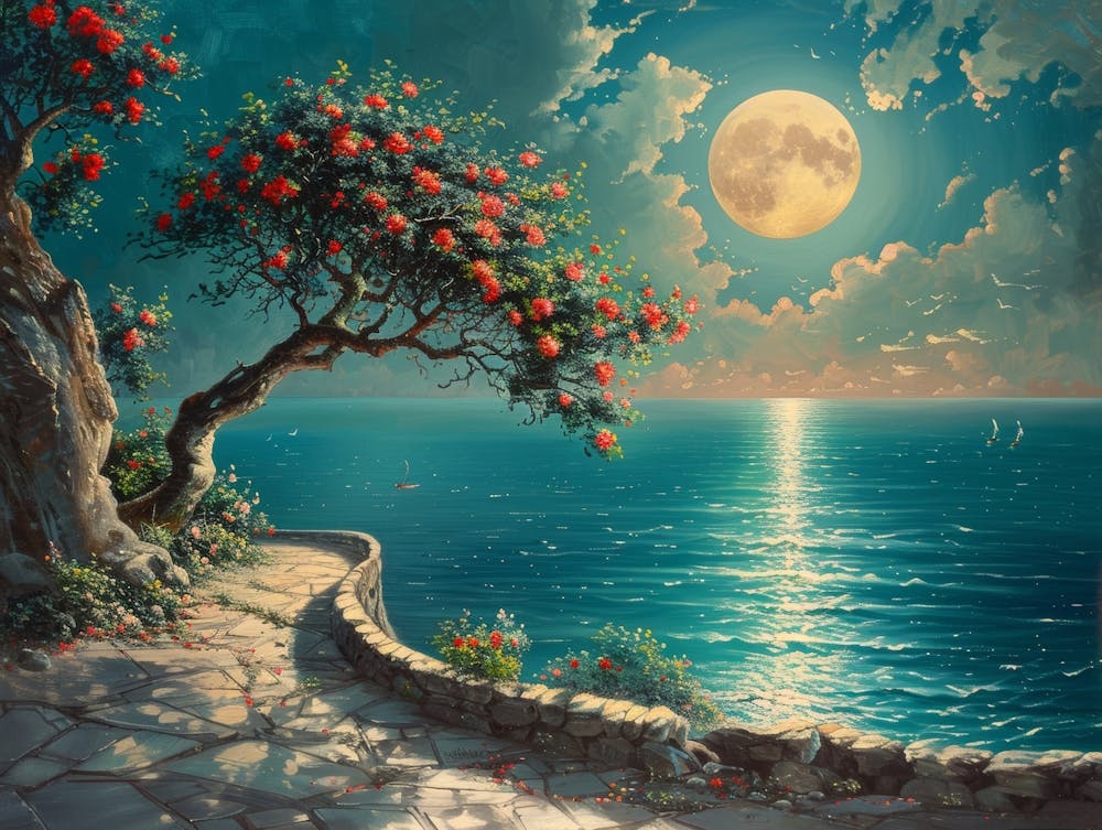 Moonlight Over The Sea