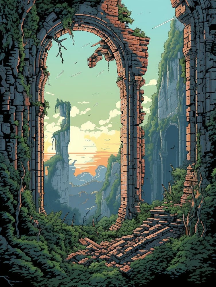 Ruinenlandschaft Pixel Art 3