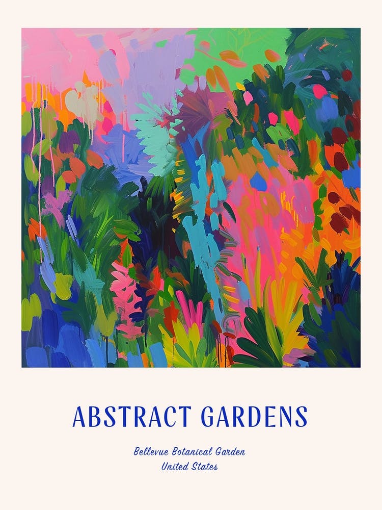 Colourful Gardens Bellevue Botanical Garden Usa 2 Blue Poster
