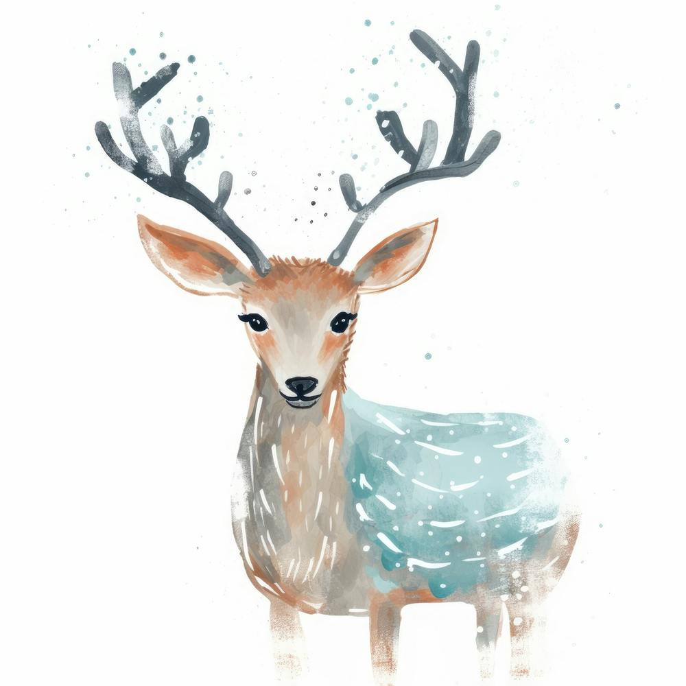 Deer Watercolor Painting