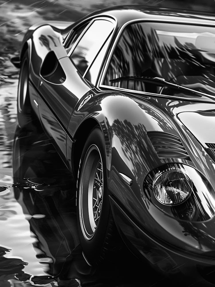 Black And White Sports Car 1