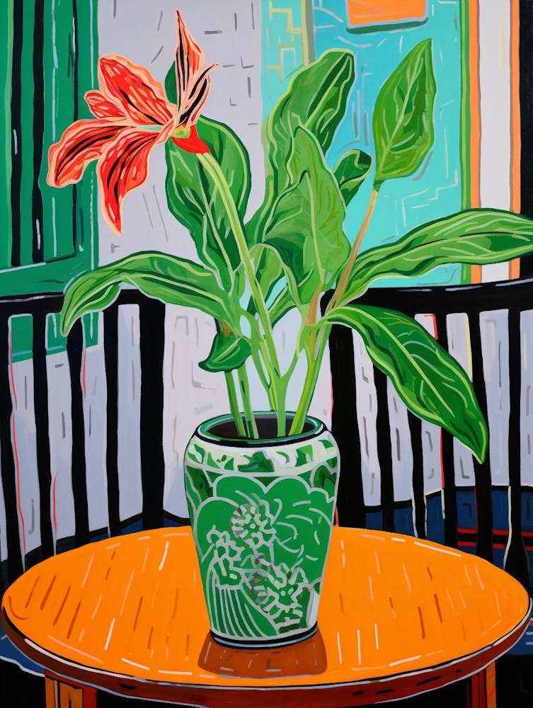 Flowers In A Vase Still Life Painting Gloriosa Lily 4