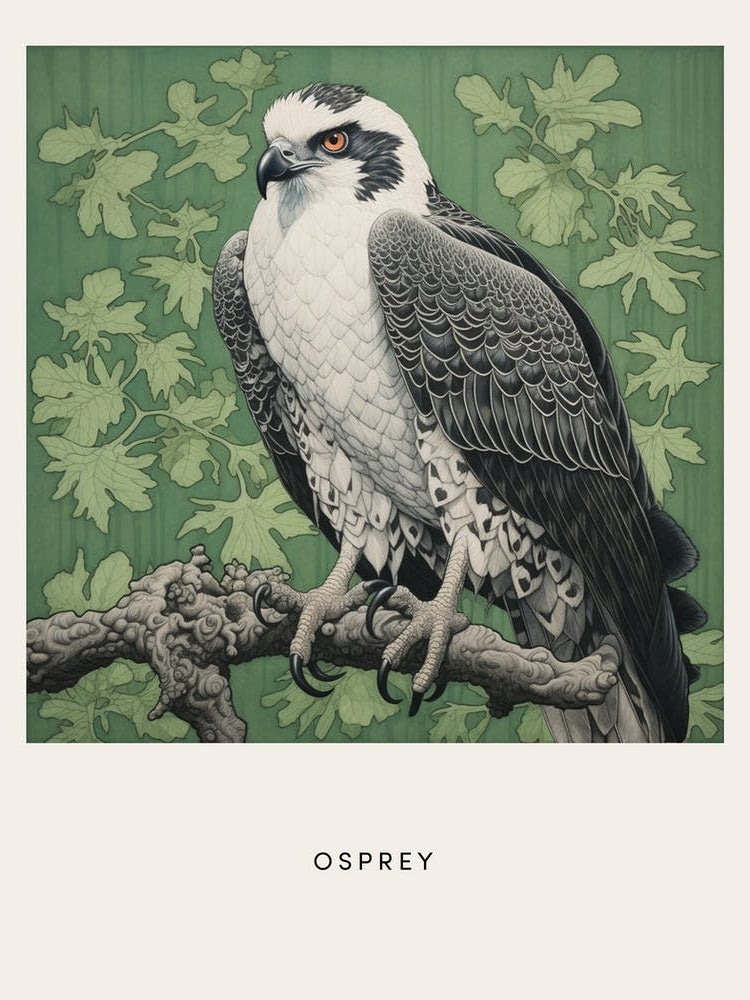 Ohara Koson Inspired Bird Painting Osprey 3 Poster