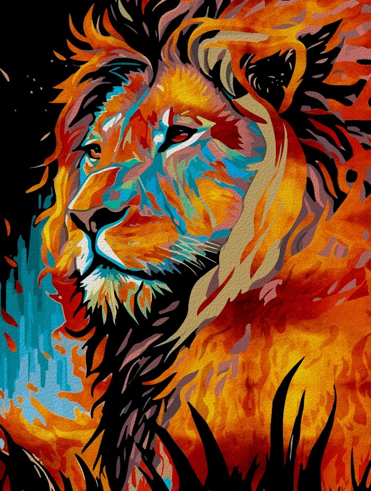 Wächter der Nacht Majestätischer Löwe, der Wälder beschützt