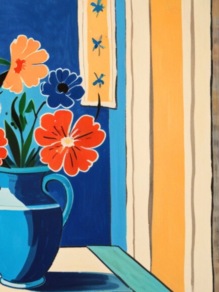 Flowers In A Blue Vase 4