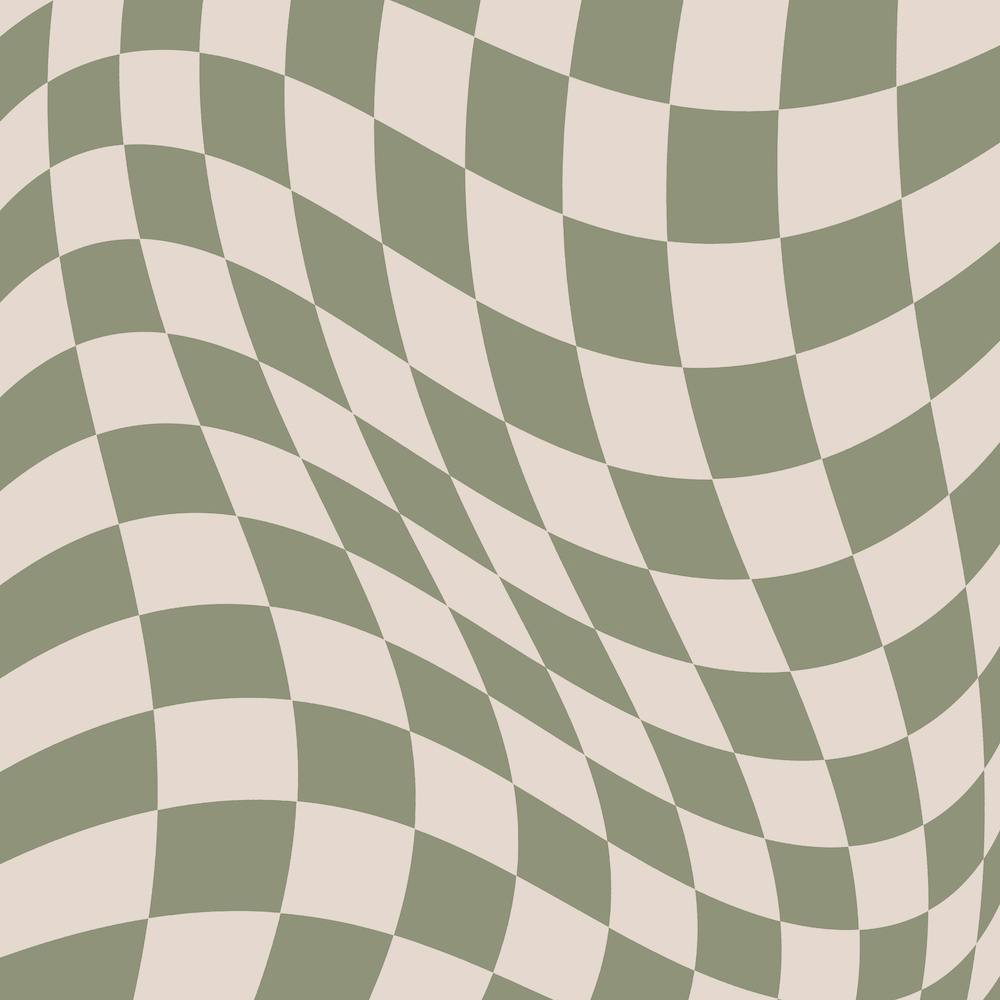 Warped Checker Beige Cream Square