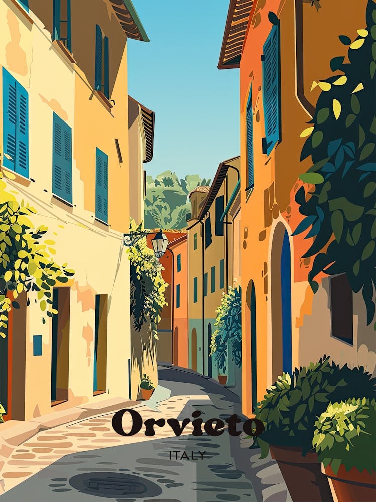 Orvieto Umbria Italy Travel Illustration
