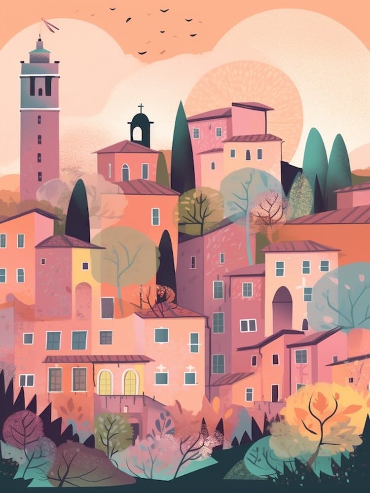 Verona 2, Italy Illustration
