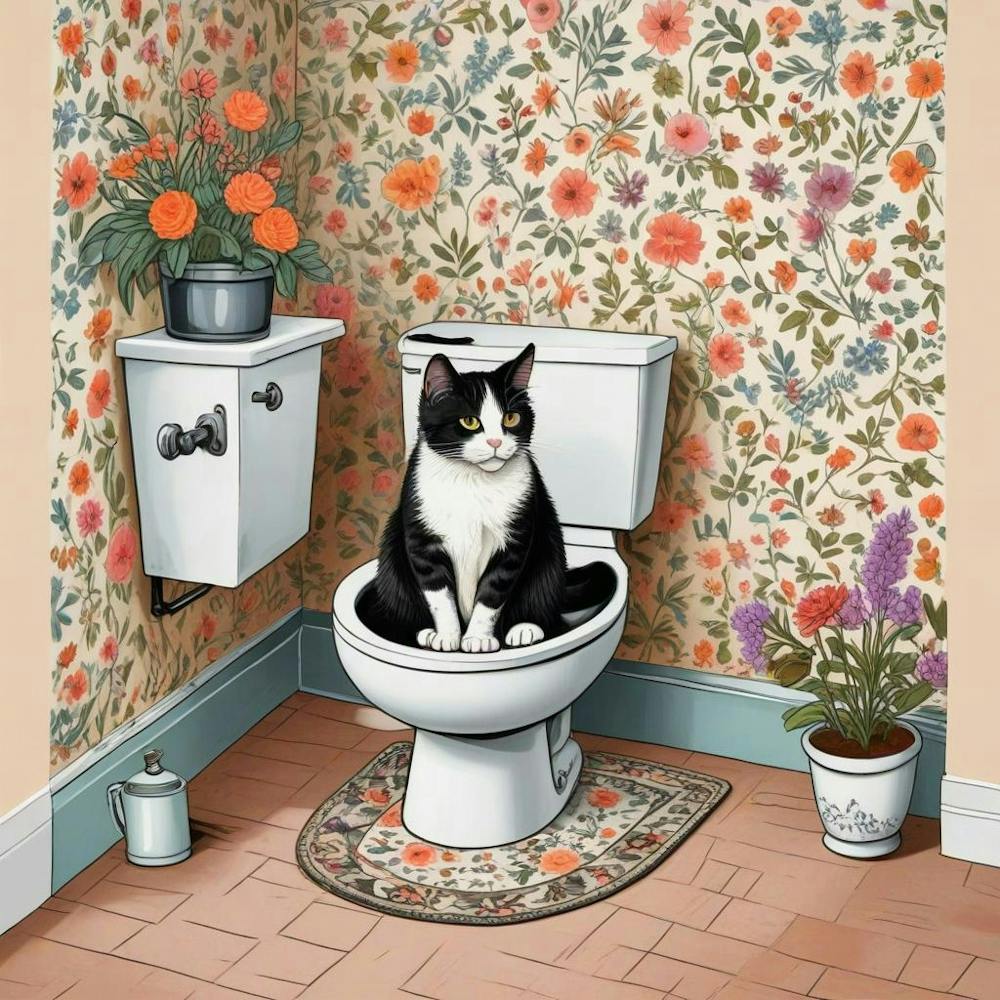 Cat Reading A Newspaper In Toilet (7)