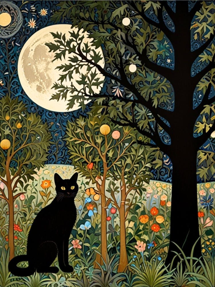 William Morris Cat In The Moonlight 23