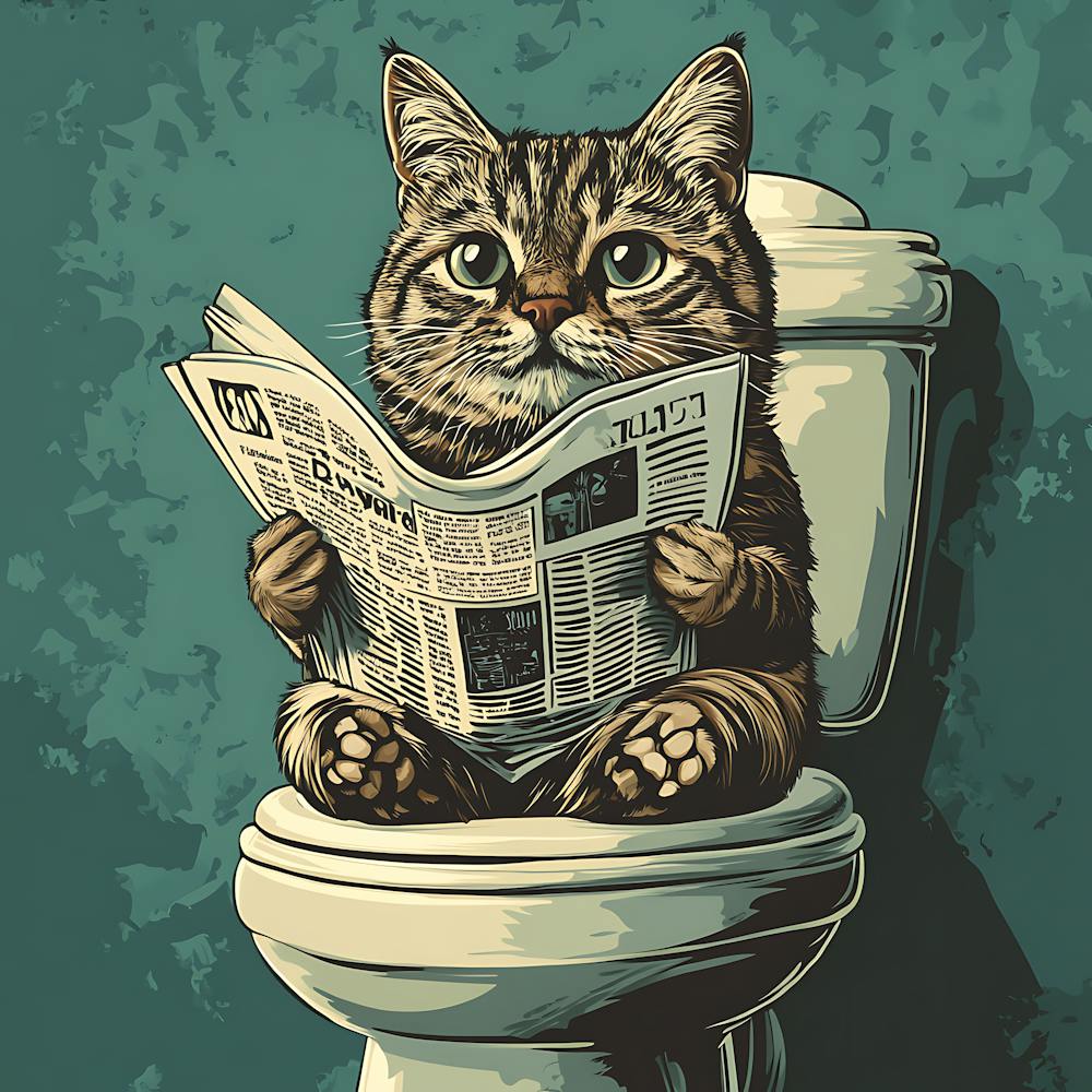 Cat Reading Newspaper 9