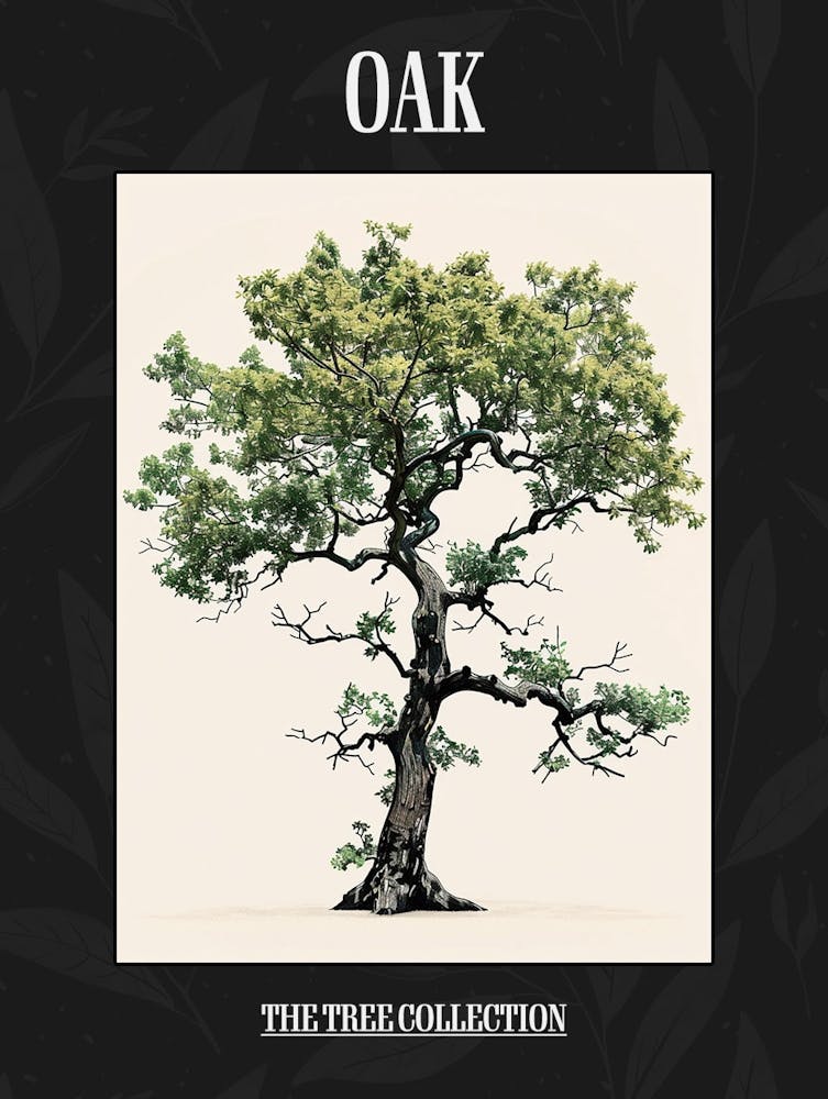 Oak Tree Pixel Illustration 1 Poster