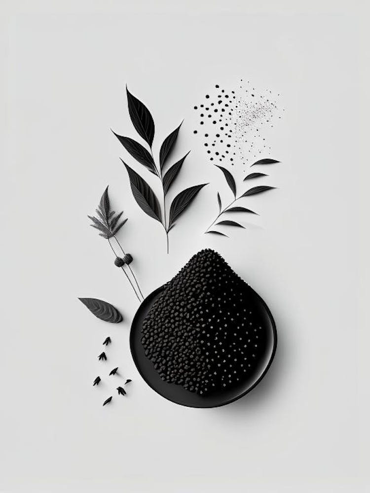 Black Sesame Spices And Herbs Retro Minimal 1