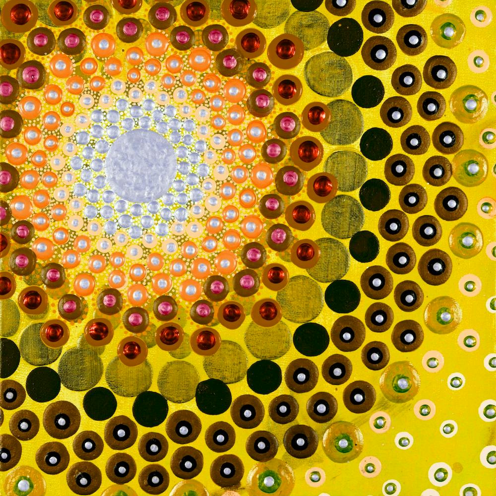 Vibrant Salmon And Mustard Square