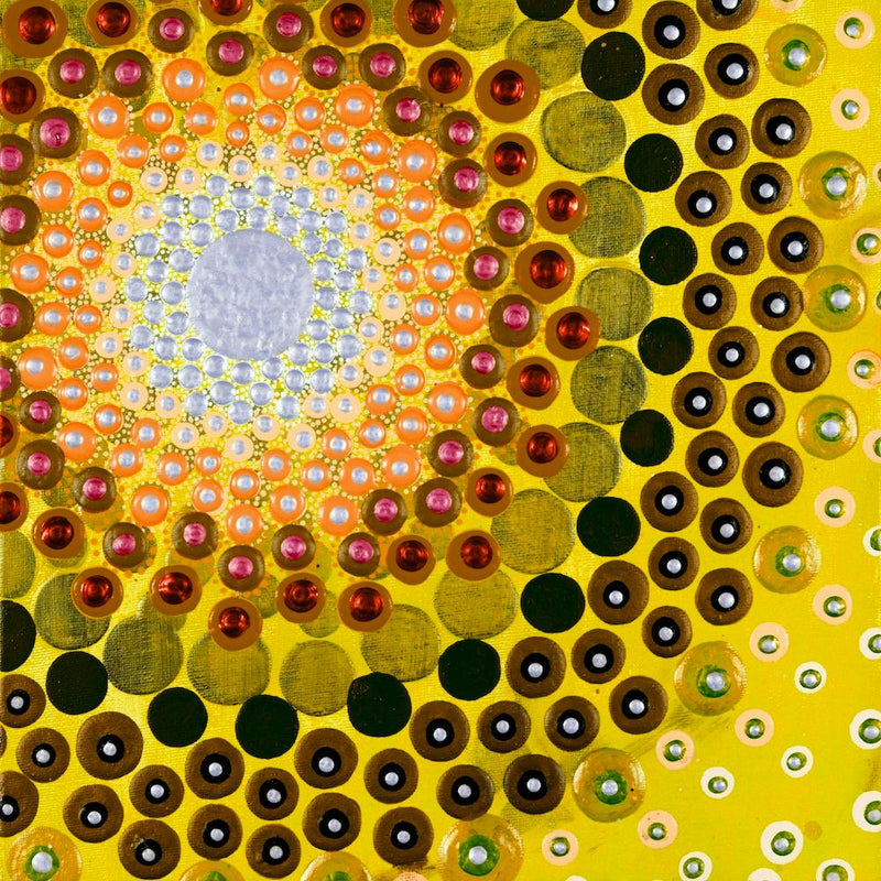 Vibrant Salmon And Mustard Square