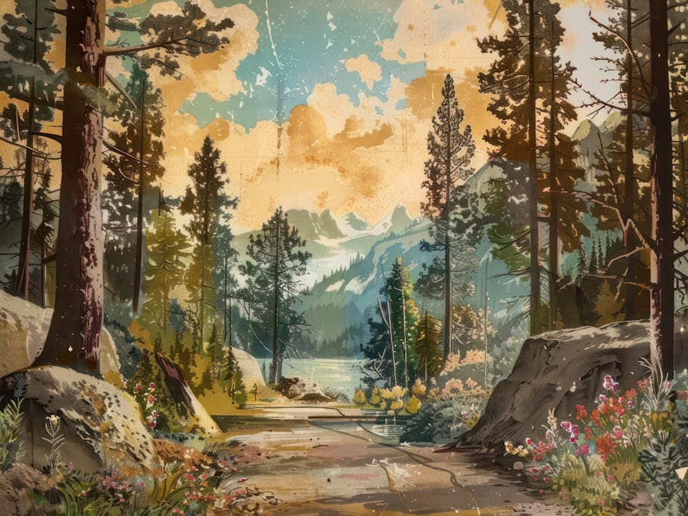 Vintage Woods Illustration 2