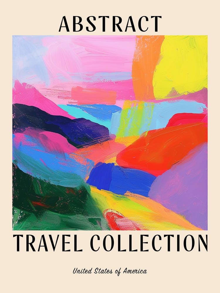 Abstract Travel Collection Poster United States Of America 2