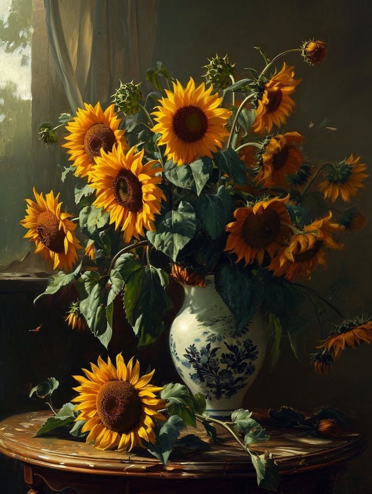Baroque Floral Still Life Sunflower 4