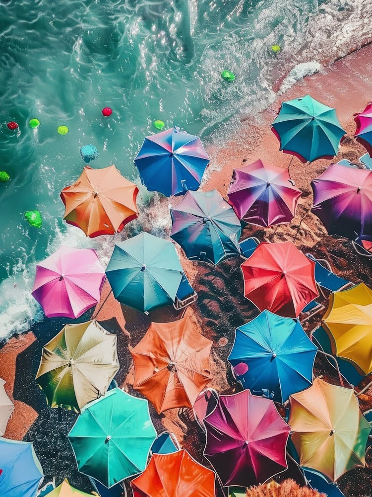 Colorful Umbrellas On The Beach 2