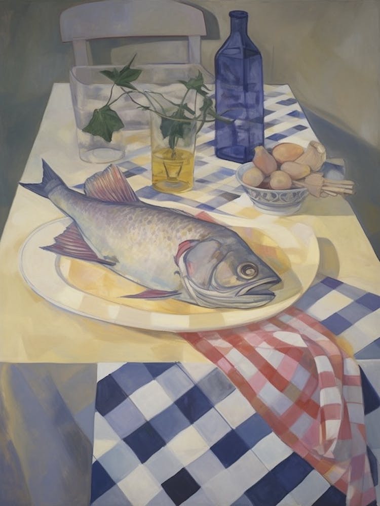 Halibut Still Life Painting