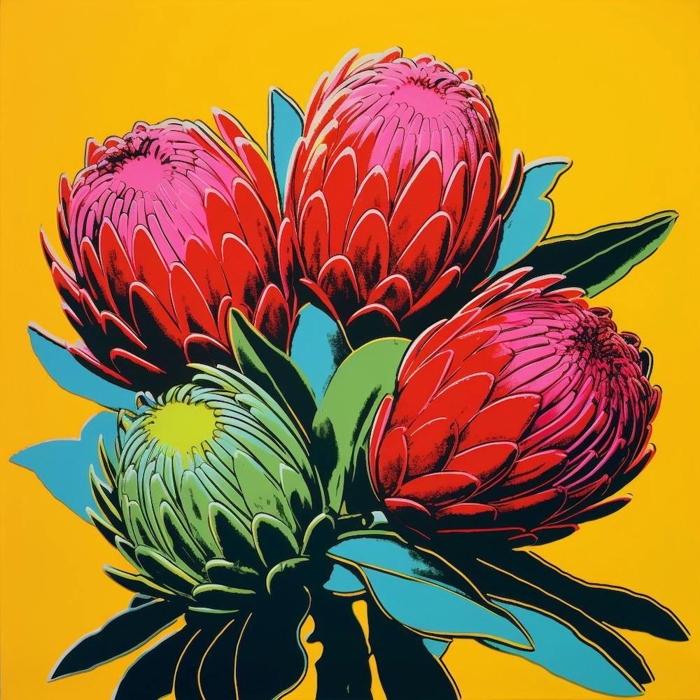 Protea 4 Pop Art Illustration Square