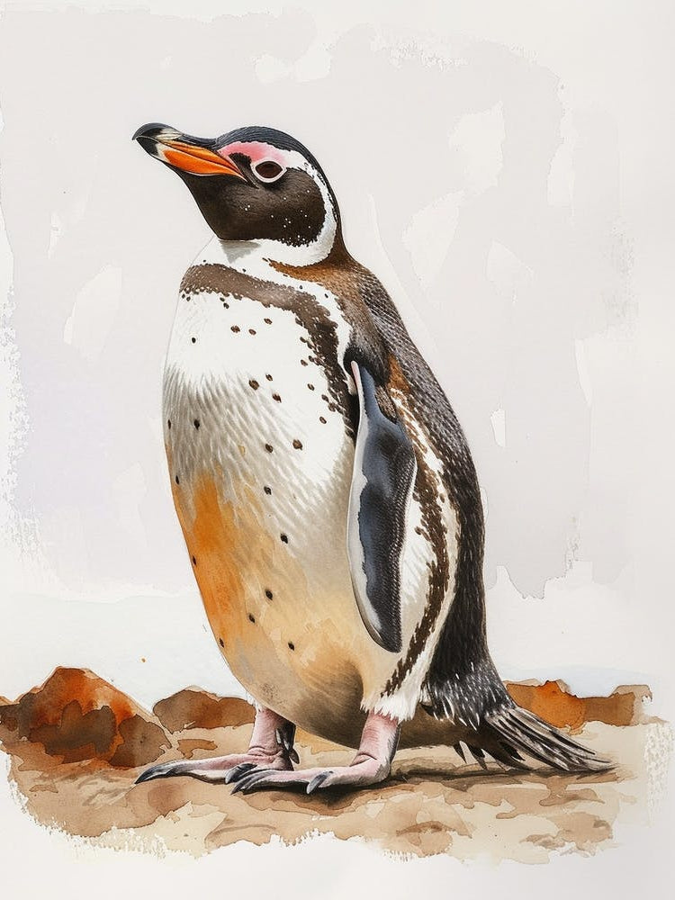 Humboldt Penguin Andrews Bay Watercolour Painting 3
