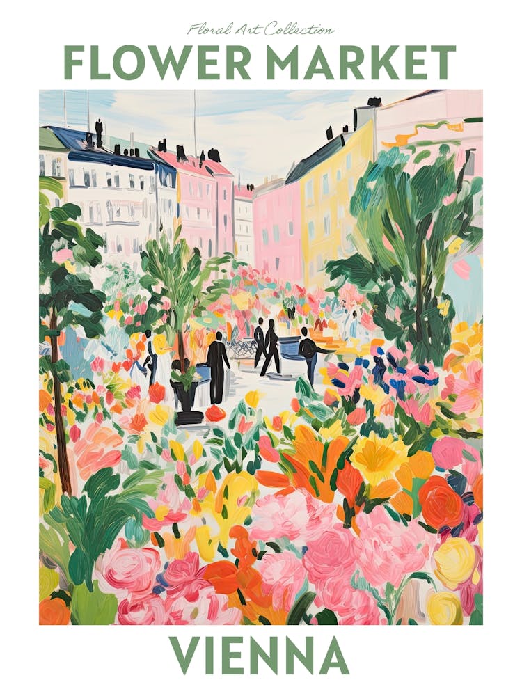 Vienna Flower Market Floral Travel Print Plant Art Modern Style