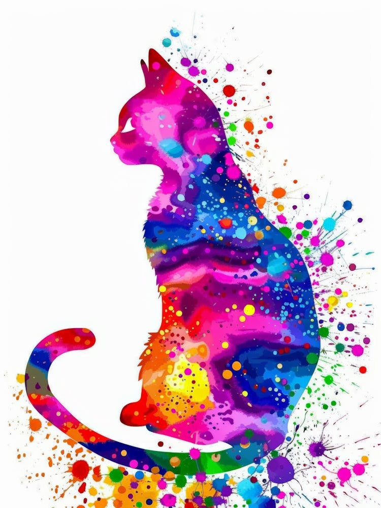 Colorful Cat Painting 1