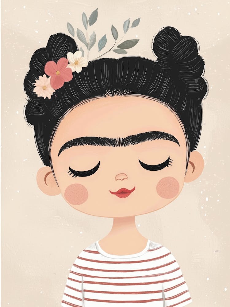 Frida Kahlo Baby, Wandkunst fürs Kinderzimmer, Kunstdrucke für Kinderzimmer, Spielzimmerdeko