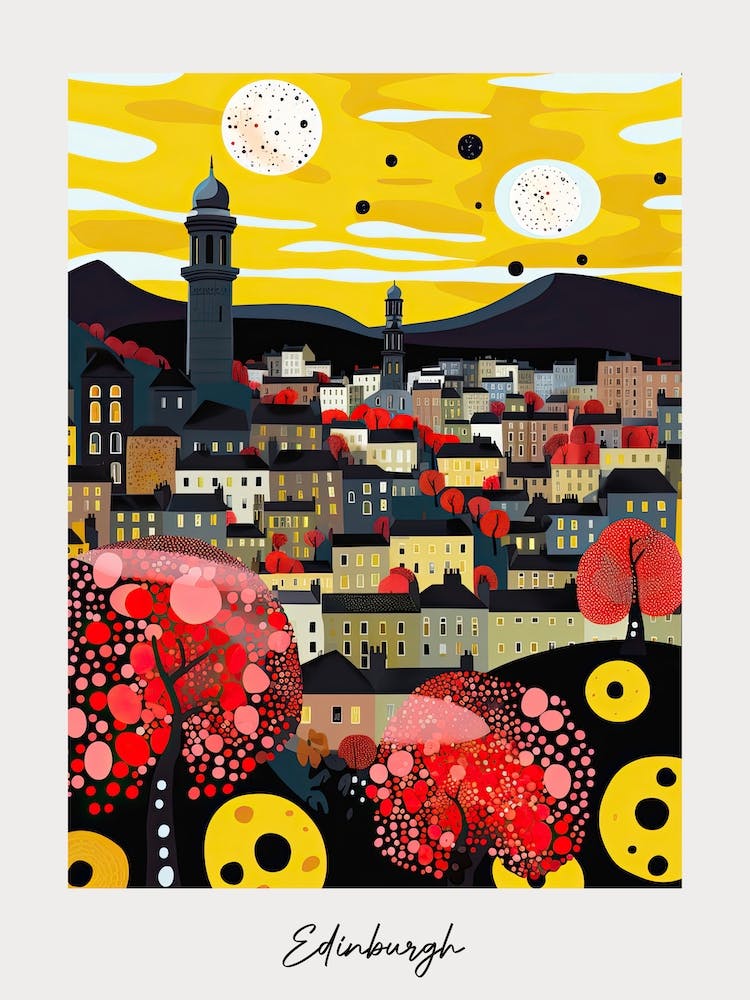 Poster Of Edinburgh, Illustration In The Style Of Pop Art 2