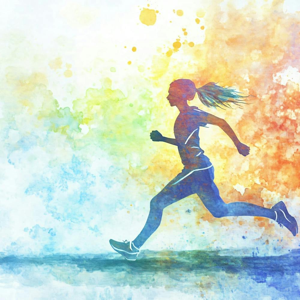 Watercolor Of A Runner 1